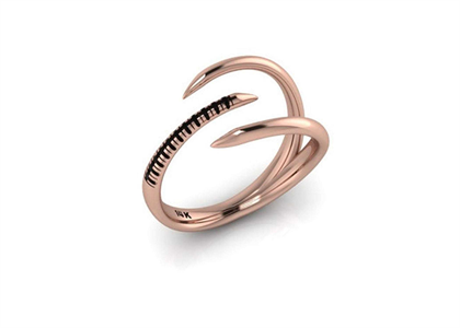 Rose Gold Plated Gemstone Double Band Open Fashion Ring